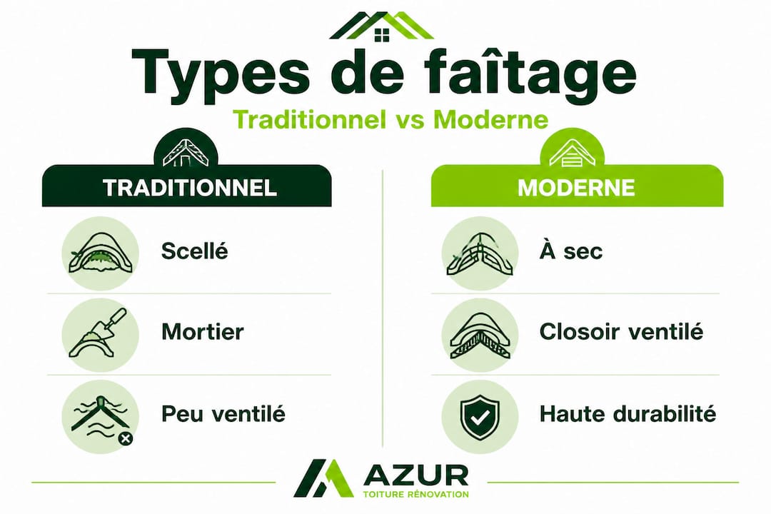 Découvrez en images les différents styles de faîtage, des techniques ancestrales aux solutions contemporaines.