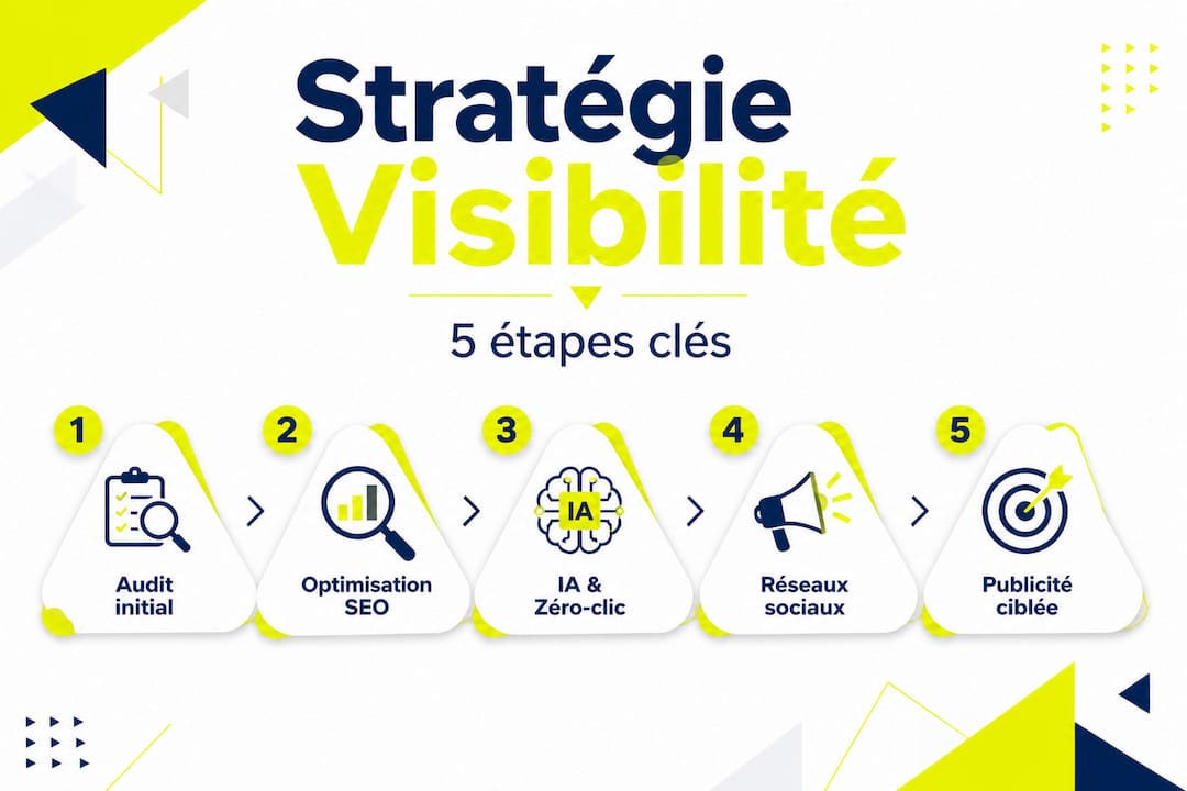 Schéma illustrant les différentes étapes clés d’une stratégie digitale