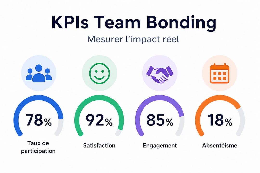 Infographie des indicateurs clés pour évaluer l’efficacité du team building