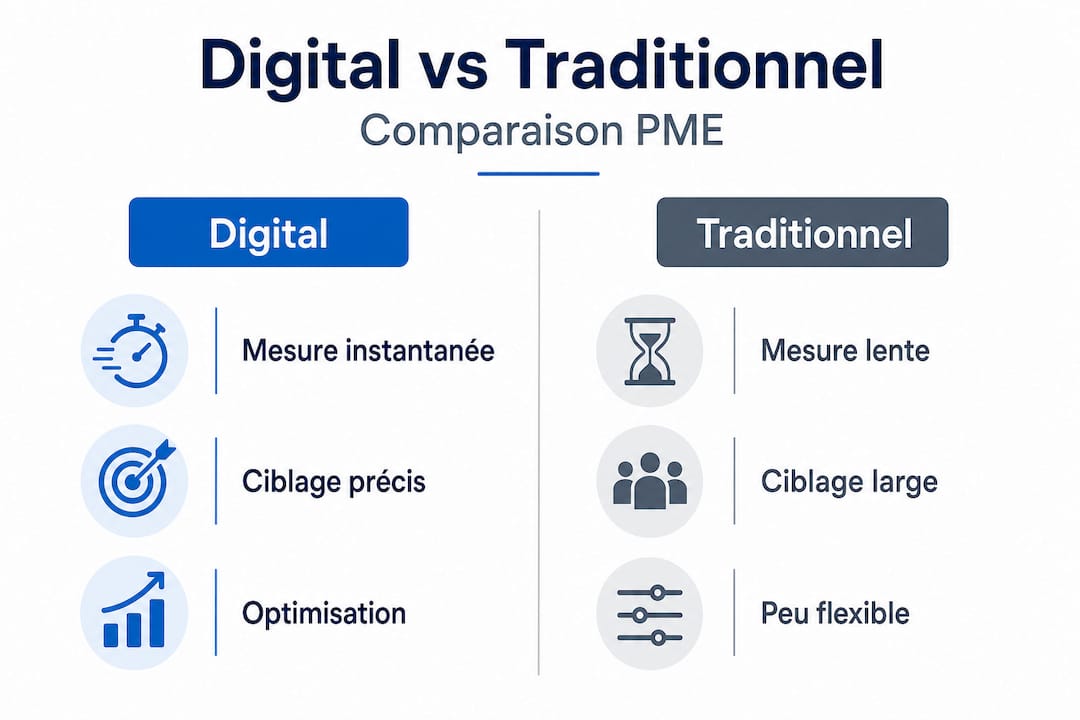 Infographie : le match entre marketing digital et marketing traditionnel