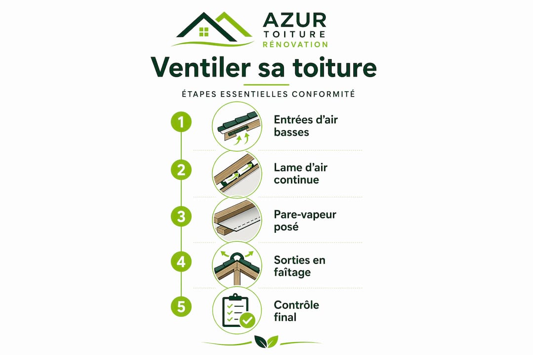Infographie : les étapes clés pour une ventilation efficace de la toiture