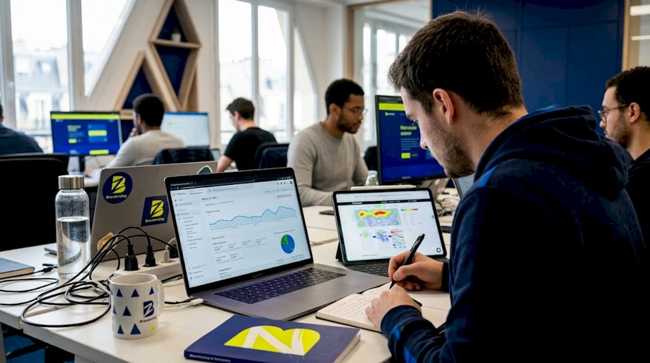 Un expert en analyse web en train d’examiner les statistiques de performance du site.