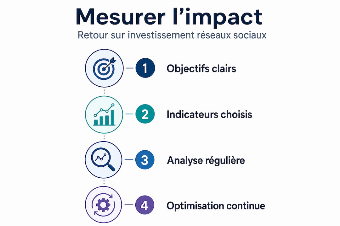 Infographie détaillant, étape par étape, l’influence des réseaux sociaux