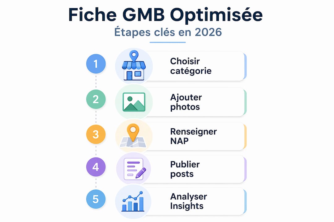 Infographie : les étapes clés pour optimiser votre fiche Google My Business