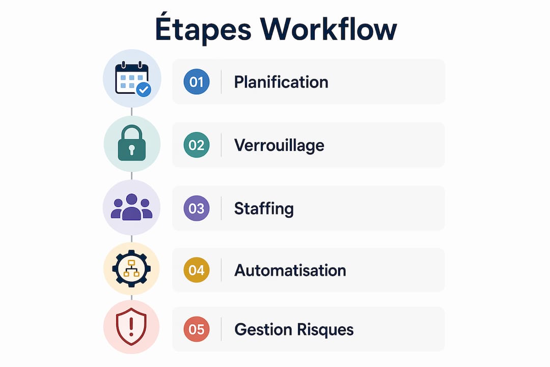 Infographie présentant les étapes clés de l’organisation d’un événement
