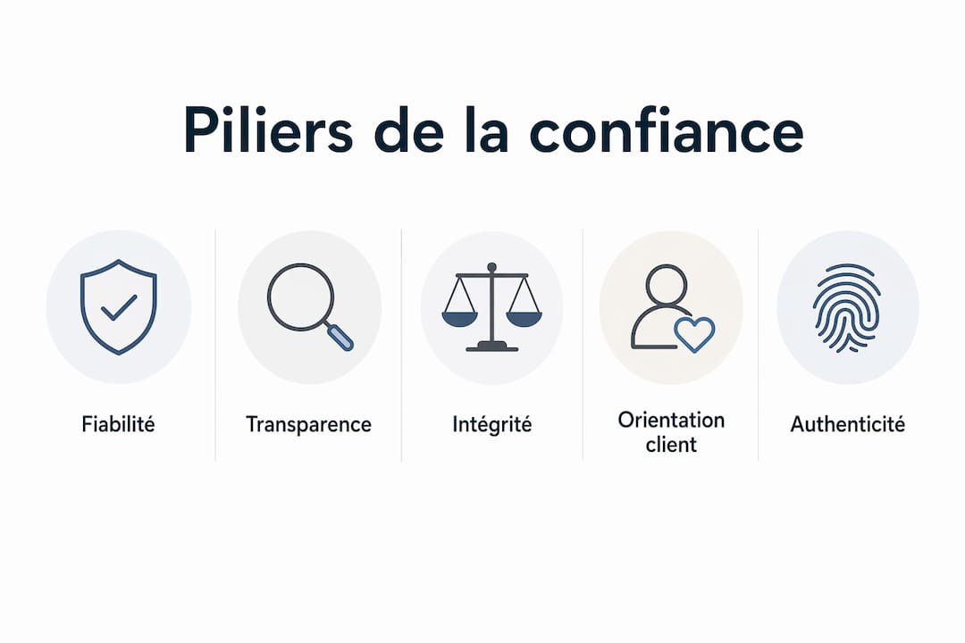 Visuel mettant en avant les fondements indispensables de la confiance