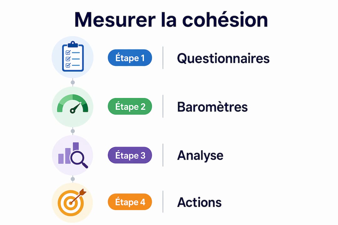 Infographie : les étapes clés pour évaluer la cohésion au sein de votre équipe