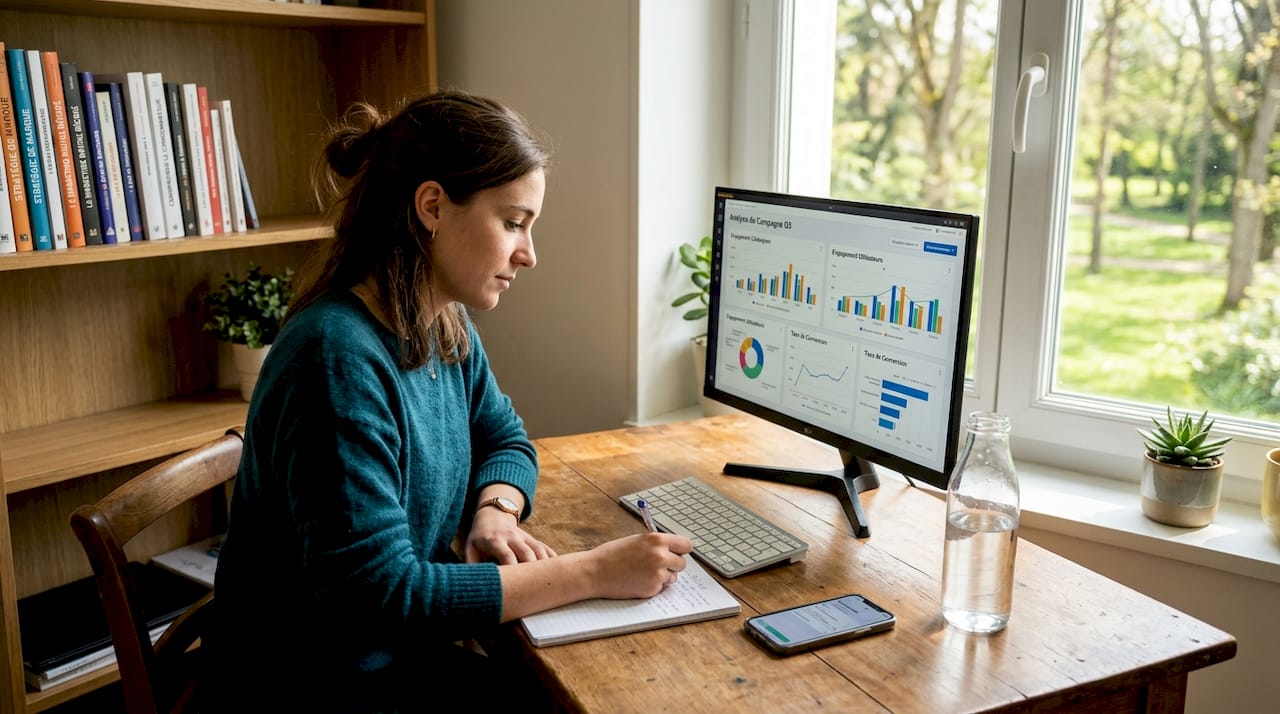 Expert en marketing en train d’analyser la stratégie d’acquisition