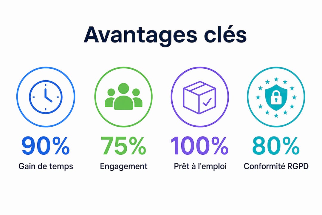 Découvrez en un coup d’œil tous les atouts des animations prêtes à l’emploi grâce à notre infographie.