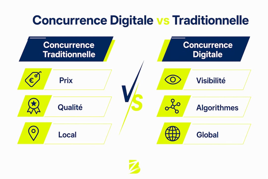 Infographie : le match entre concurrence digitale et concurrence classique