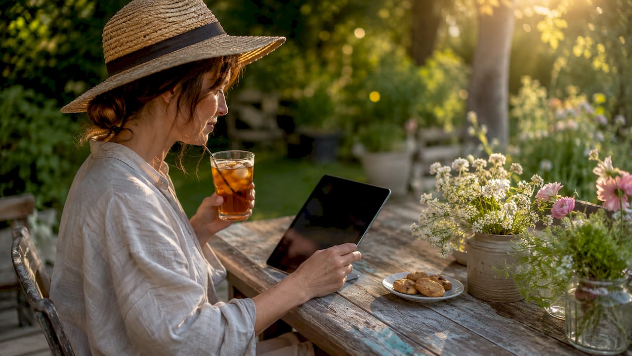Une personne navigue sur son smartphone pour choisir différents outils.