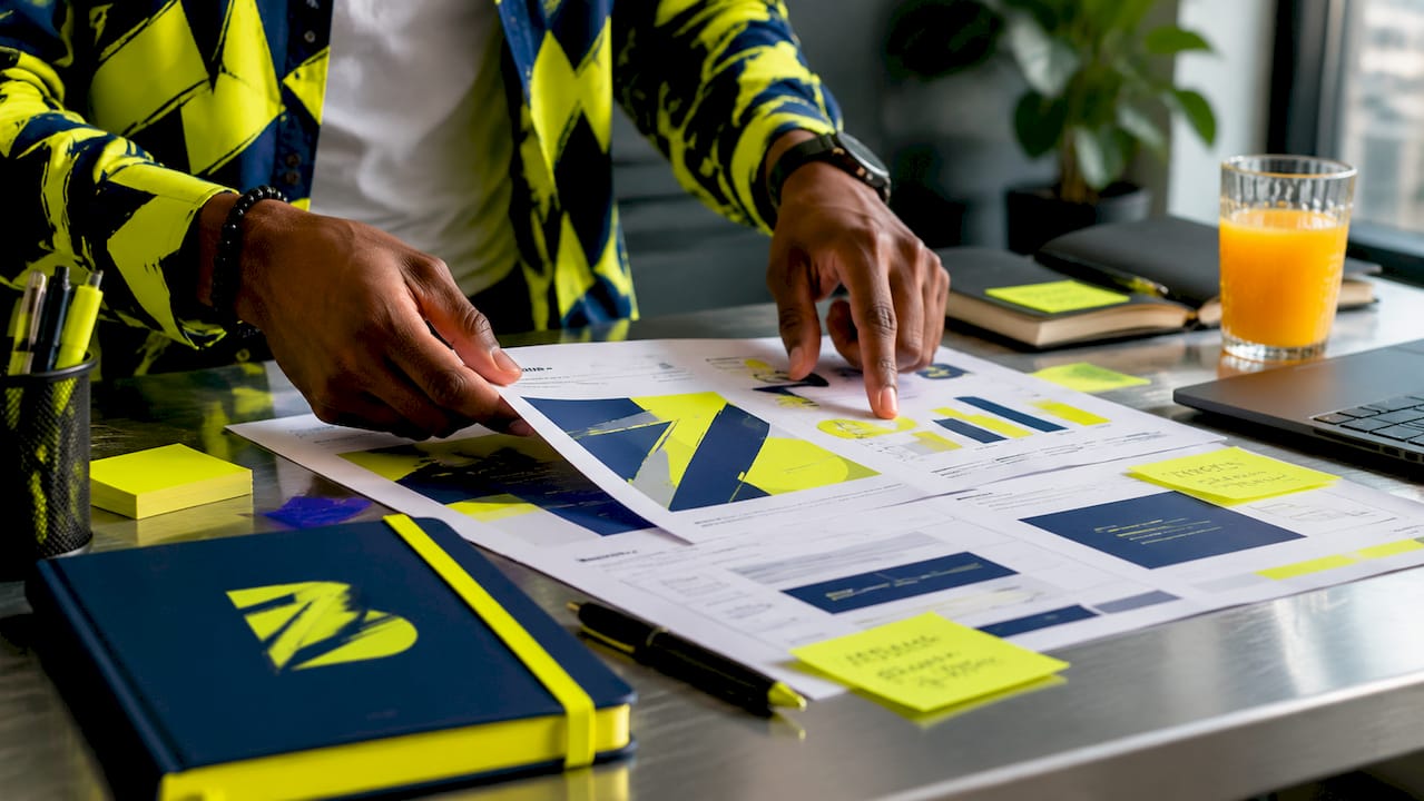 Zoom sur des mains en train d’organiser des listes d’objectifs marketing.