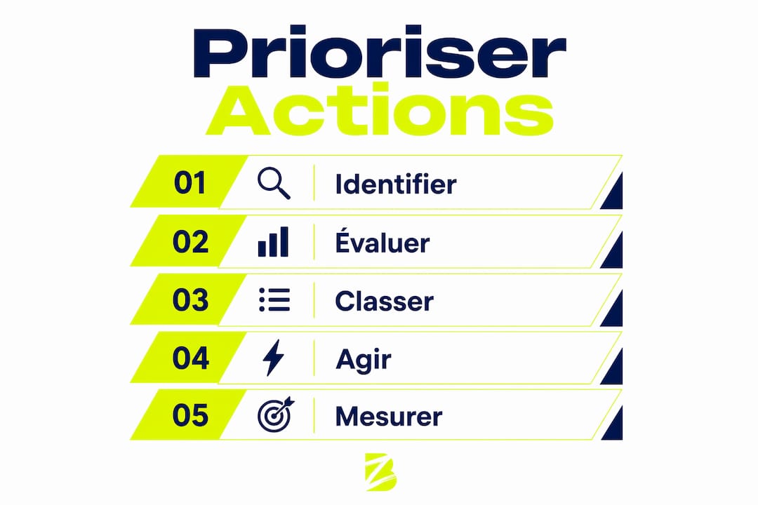 Infographie : les étapes clés pour hiérarchiser les actions dans le parcours client