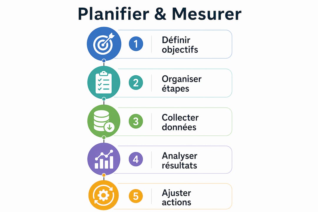 Visuel récapitulatif des étapes incontournables pour organiser et évaluer la réussite d’un événement