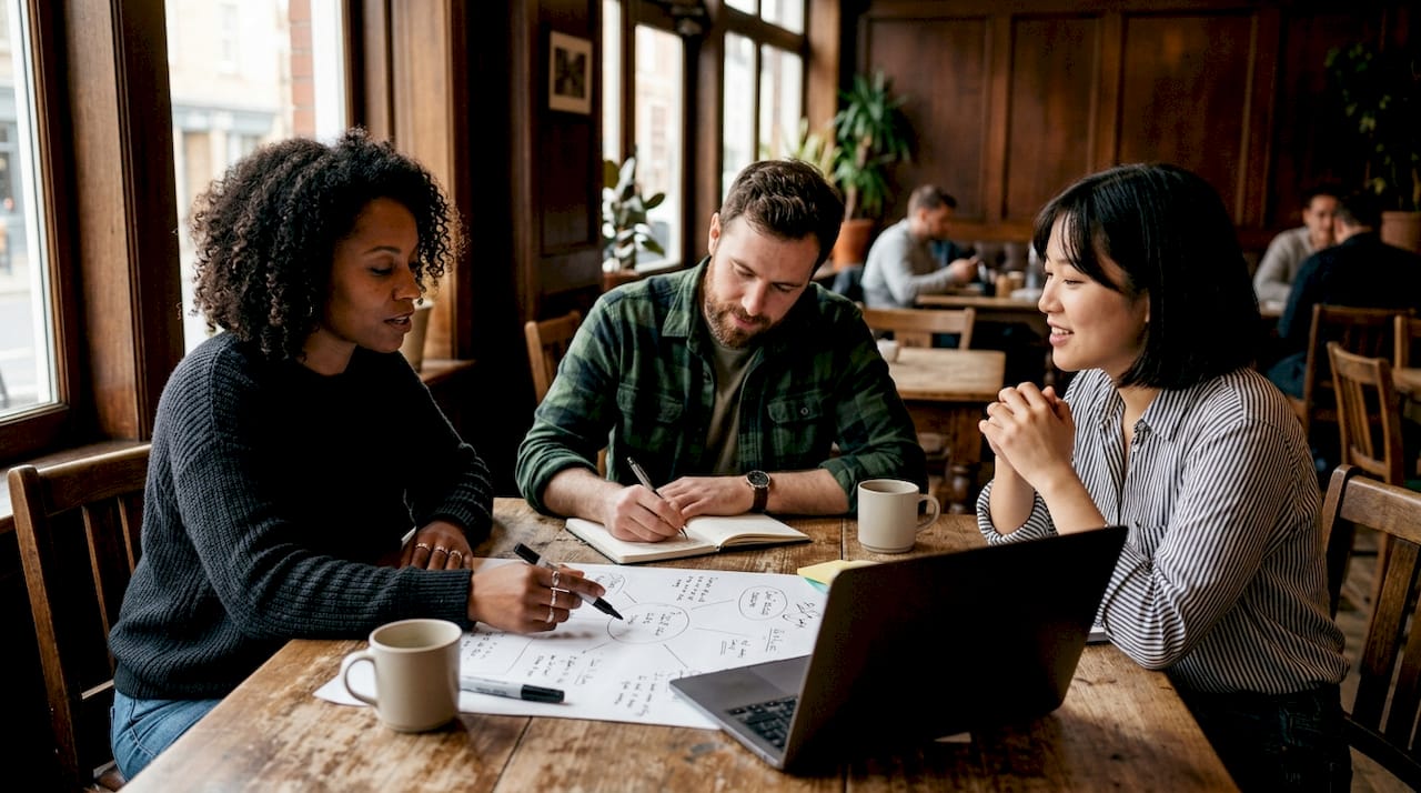 Atelier de réflexion créative sur le contenu de marque au sein d’un groupe de PME