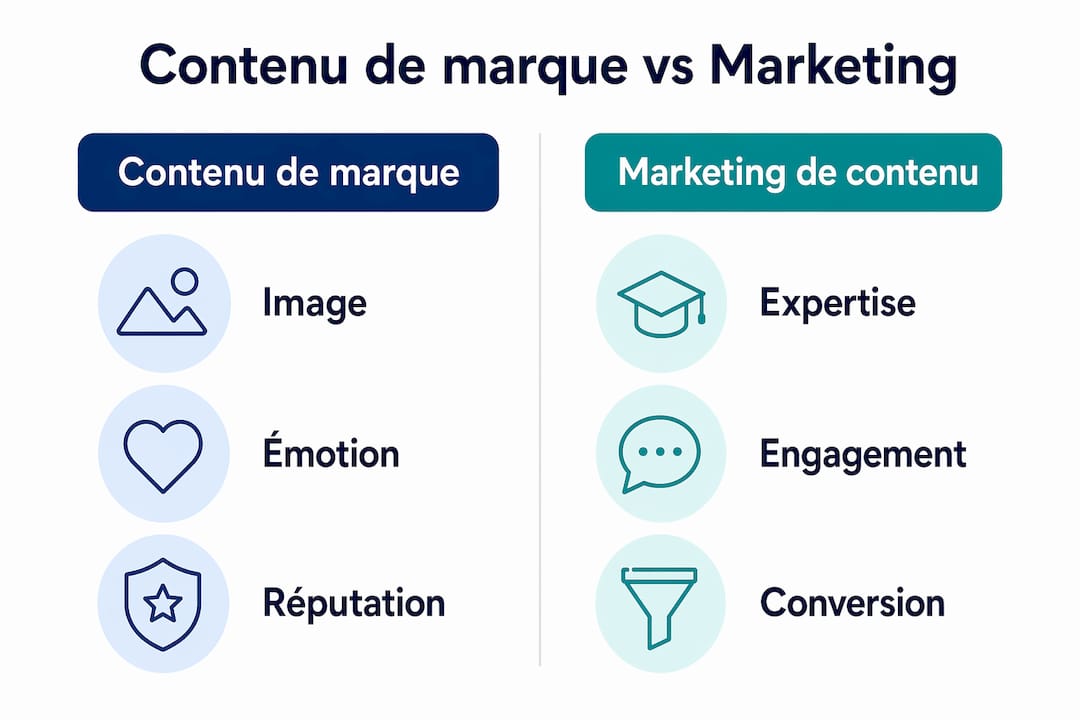 Infographie : différences et similitudes entre contenu de marque et marketing de contenu