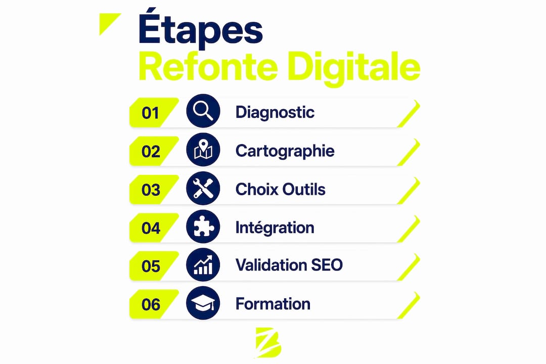 Les grandes étapes d’un projet de transformation digitale en un coup d’œil
