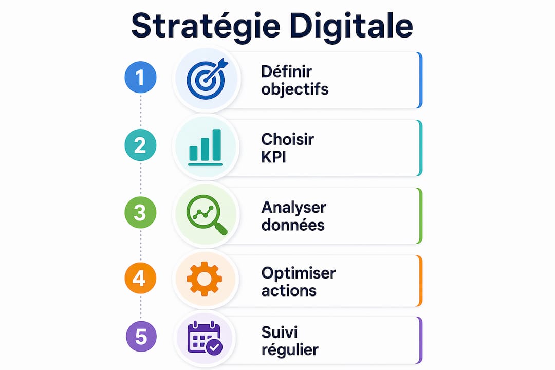 Infographie détaillant les différentes étapes d’une stratégie digitale