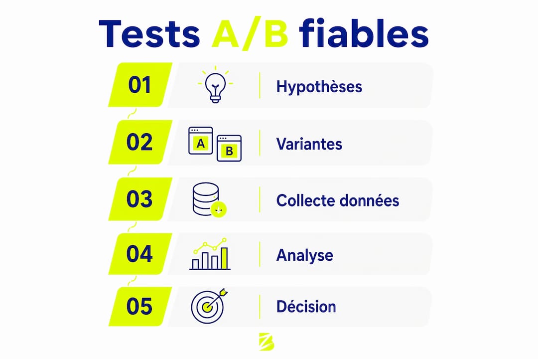 Infographie : les étapes incontournables pour réussir vos tests A/B