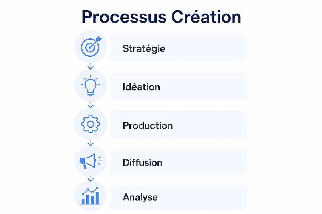 Découvrez en un coup d’œil les 5 grandes étapes incontournables pour élaborer un contenu digital efficace grâce à cette infographie.