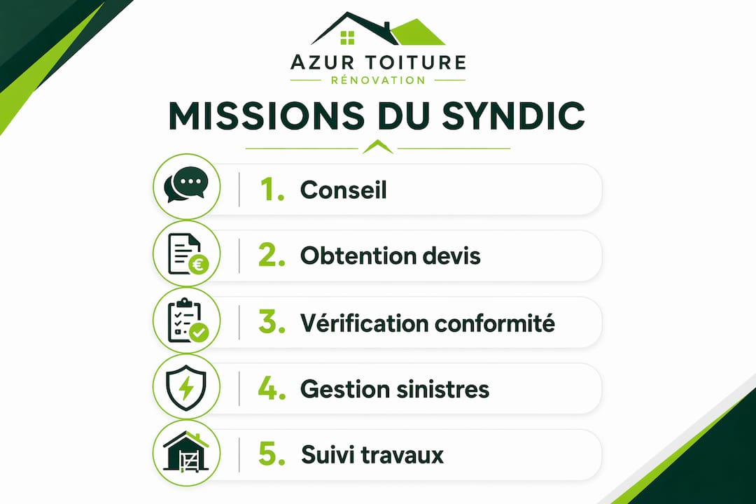 Visuel illustrant les rôles clés du syndic de copropriété