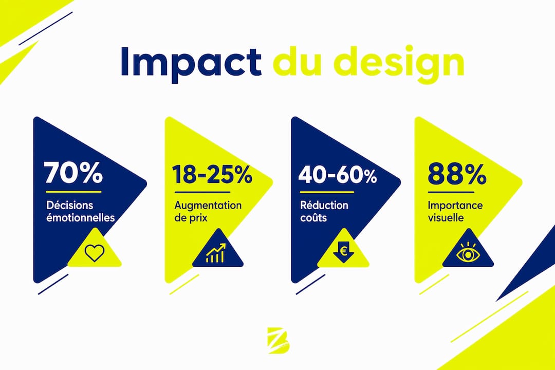 Découvrez en un coup d’œil les chiffres clés qui illustrent l’influence du design sur le taux de conversion grâce à notre infographie.