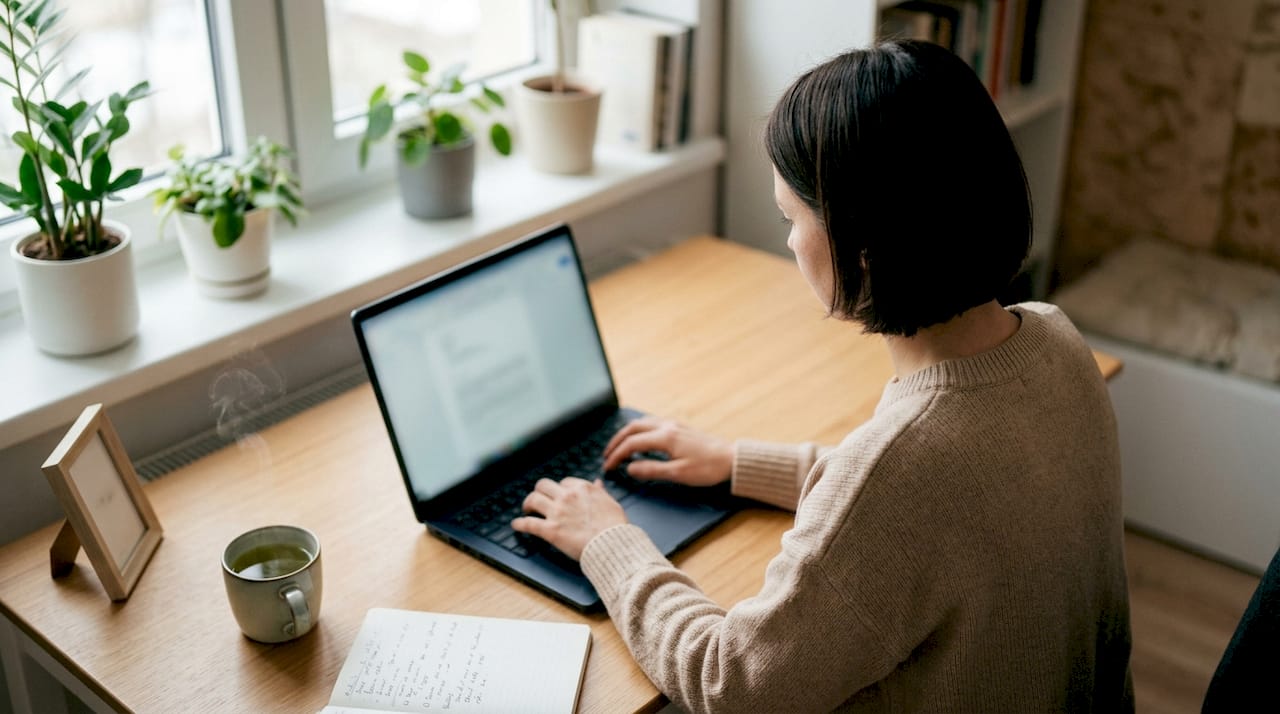 Les mains expertes d'une administratrice web en action, assurant la maintenance du site.