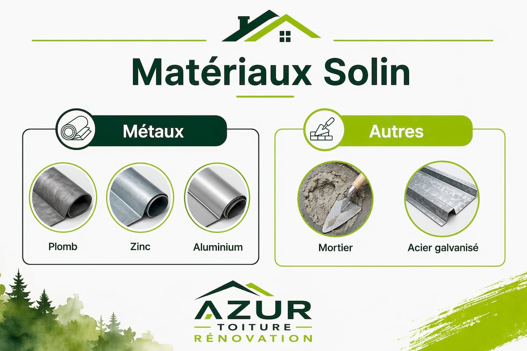 Infographie : les différents matériaux pour le solin de toiture passés au crible