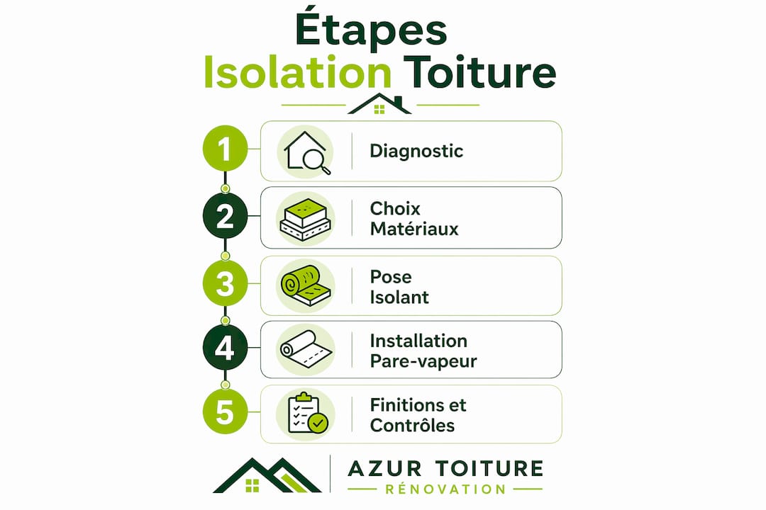 Infographie : les étapes essentielles pour réussir l’isolation intérieure de votre toit