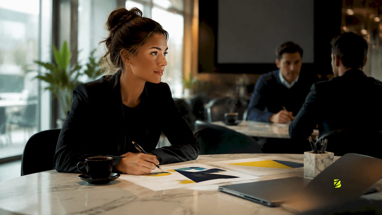 Manager au féminin lors d'une réunion dans une PME