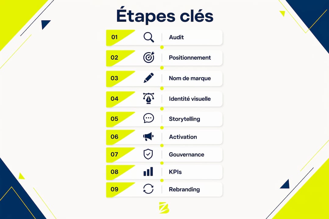 Les grandes étapes pour construire une stratégie de marque en un coup d’œil