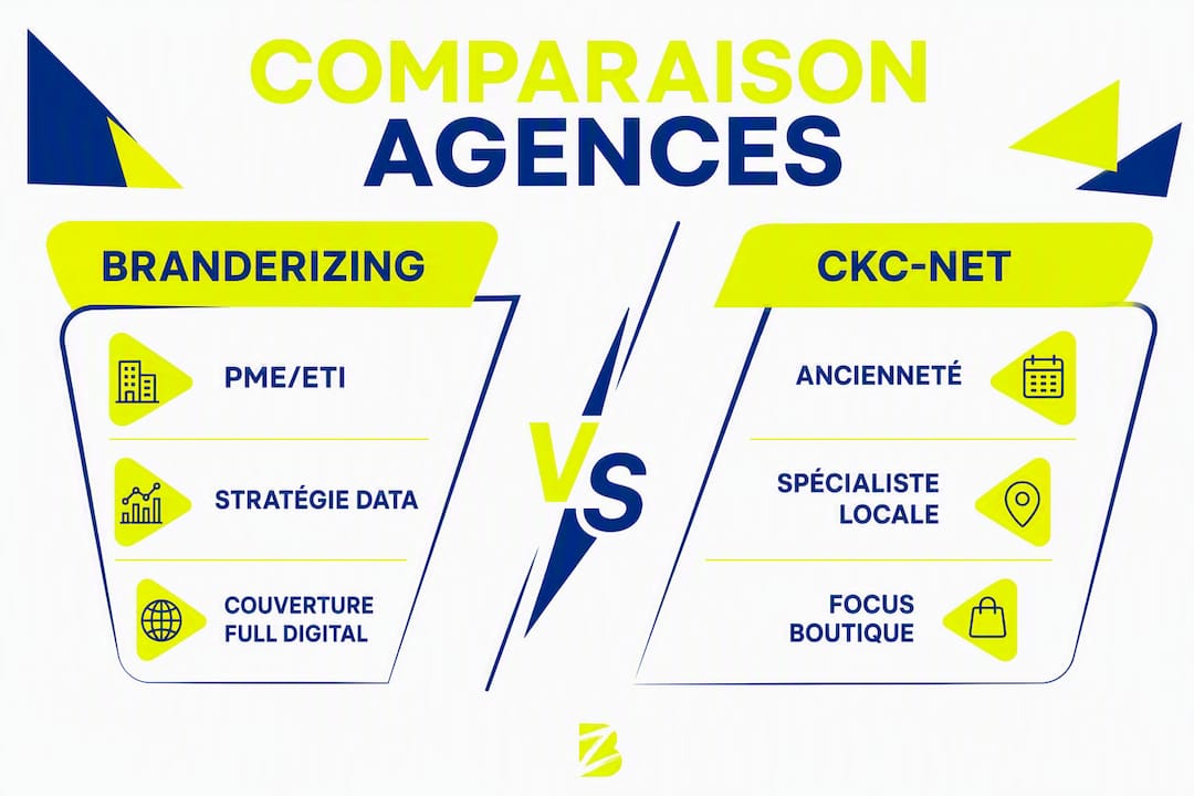 Infographie : Branderizing vs CKC-NET, le match des agences digitales
