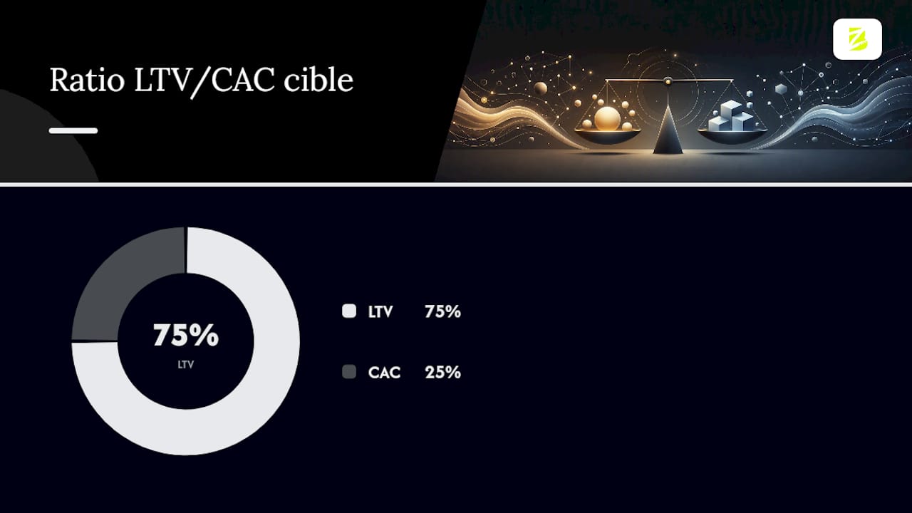 Schéma illustrant la différence entre le calcul du CAC et le ratio LTV/CAC