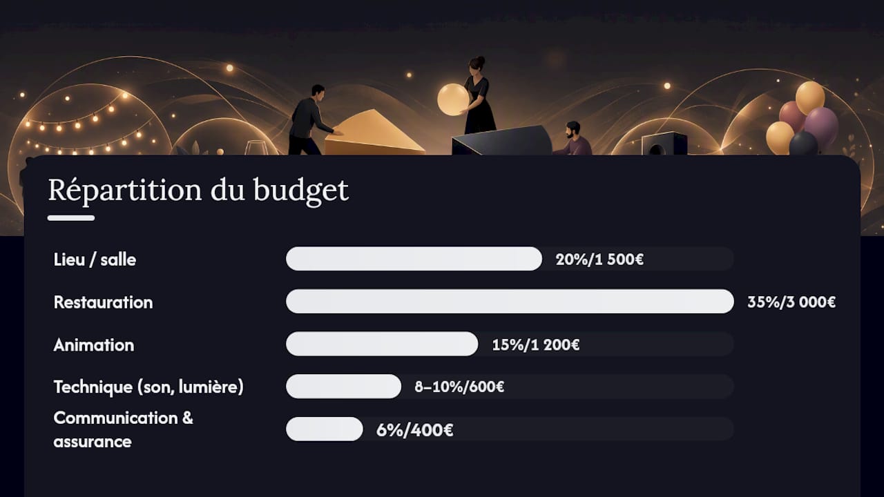 Répartition du budget de l’événement par poste de dépense