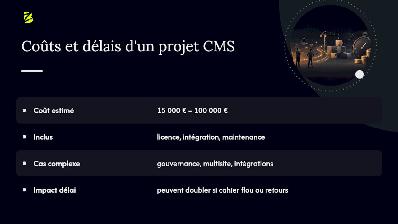Comparatif des coûts et des délais pour la réalisation de projets CMS