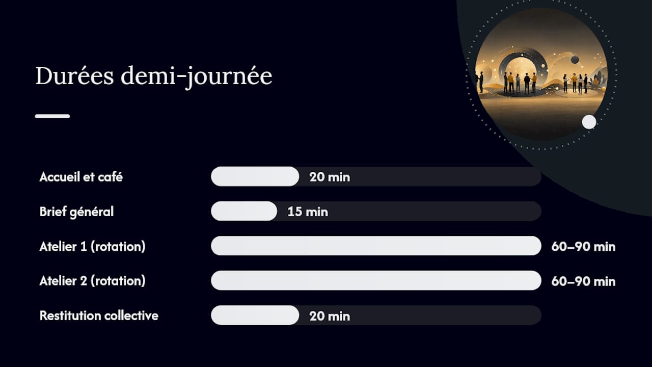 Programme chronologique d’une demi-journée team building