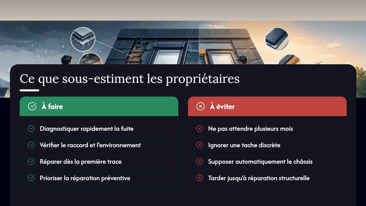 Ce que les propriétaires sous-estiment sur les fuites de Velux — overview diagram