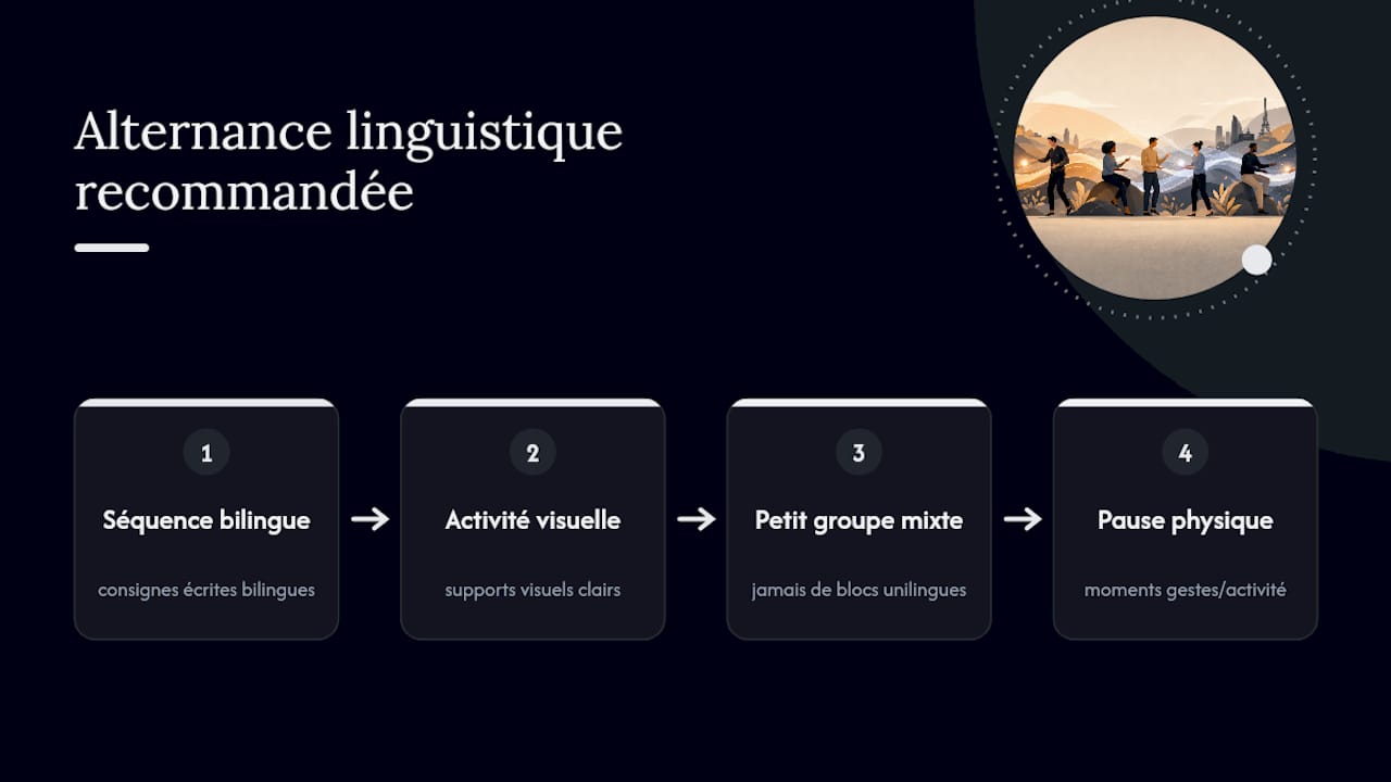 Alternance entre langues et activités visuelles