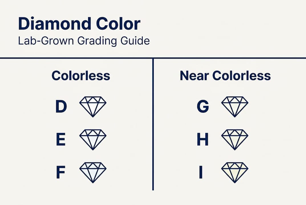 Infographic diamond color grade categories comparison