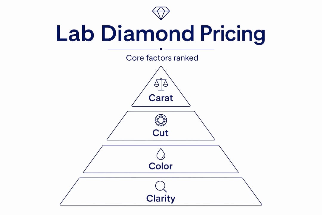Infographic ranking lab diamond pricing factors