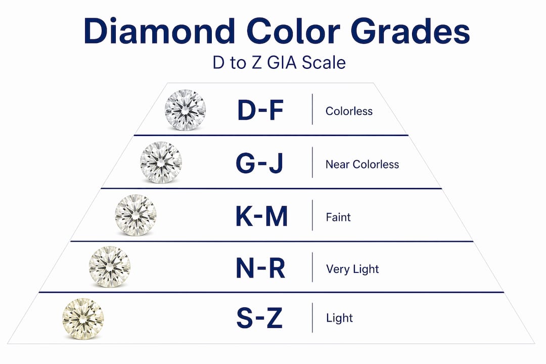 Diamond color scale pyramid infographic