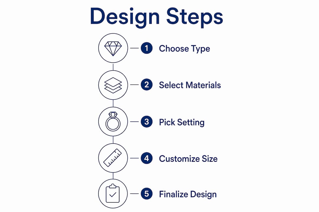 Infographic illustrating custom earring design steps