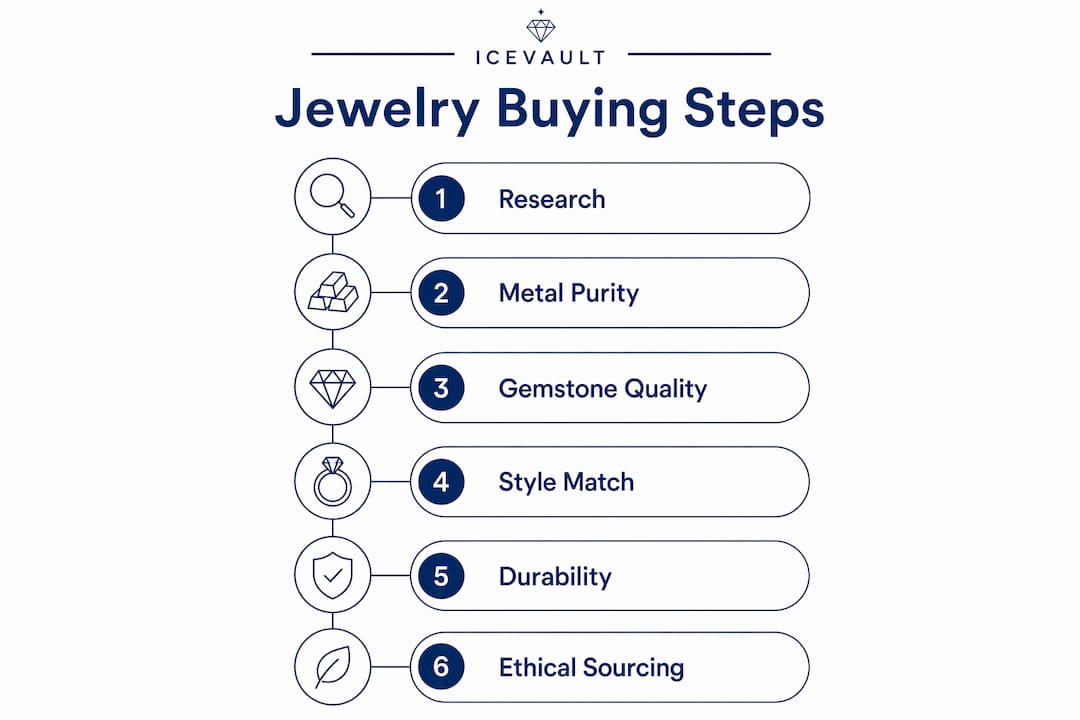 Infographic showing step-by-step jewelry buying process
