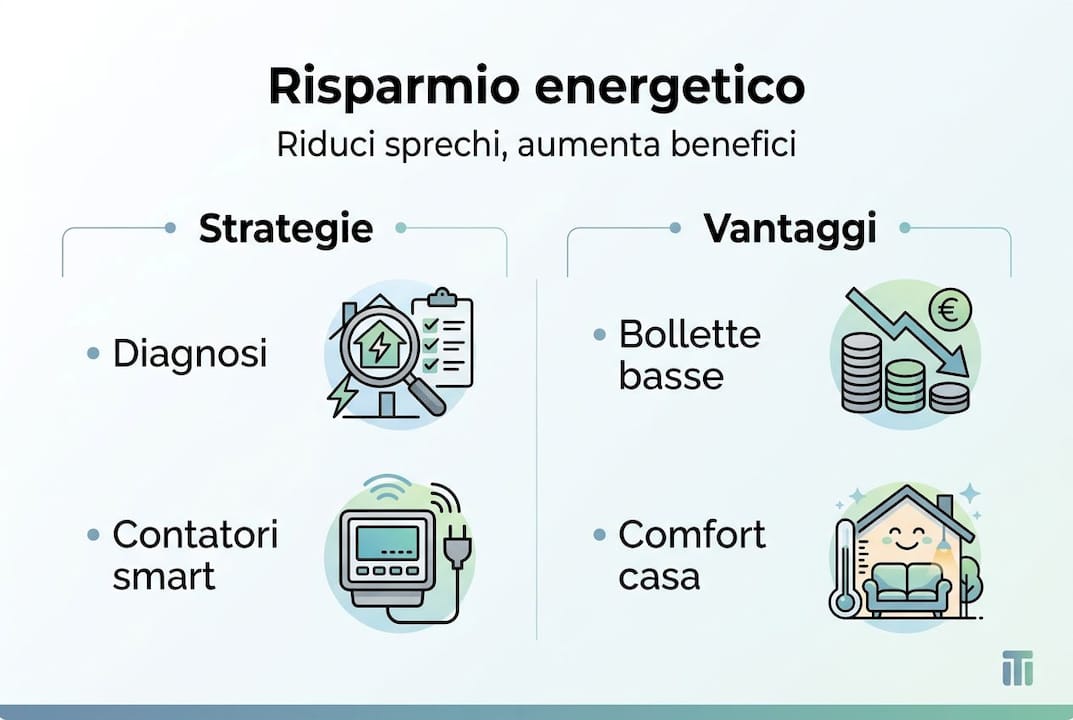 Infografica: consigli pratici e benefici del risparmio energetico
