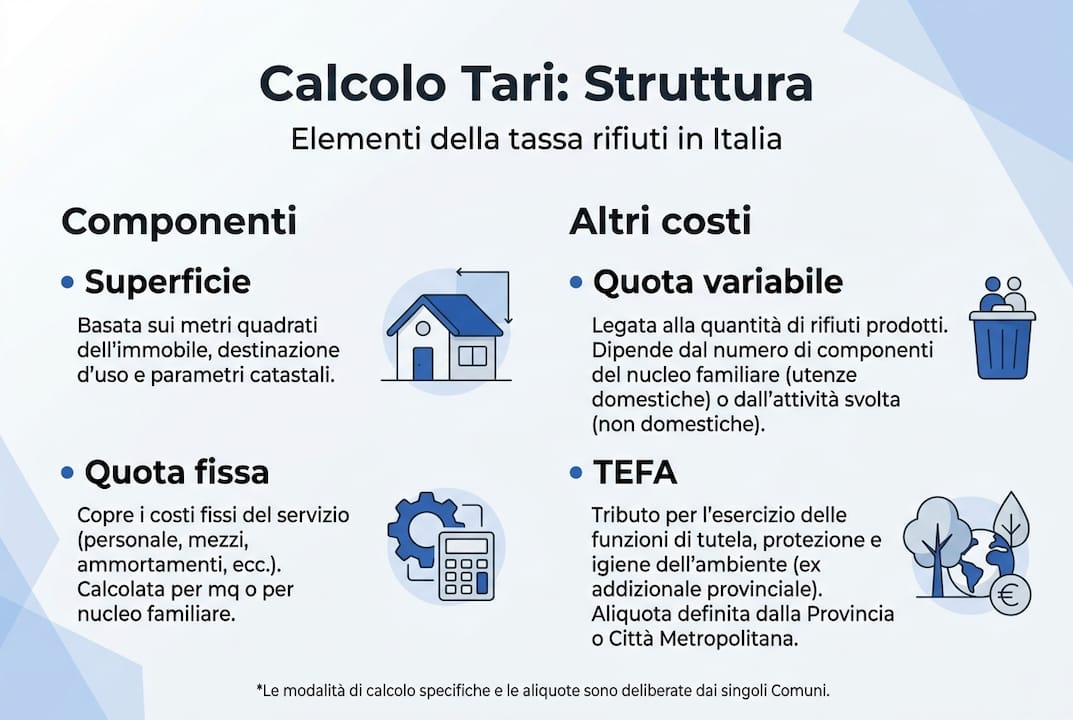Infografica: come si calcola la TARI in base al numero dei componenti del nucleo familiare