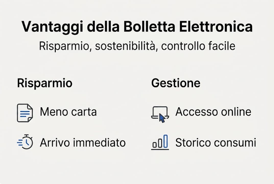 Infografica: tutti i vantaggi e come funziona la bolletta elettronica
