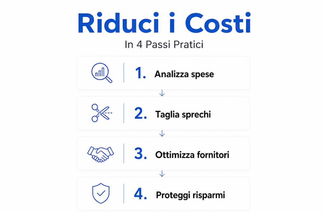 Infografica: come ridurre i costi in modo efficace, passo dopo passo