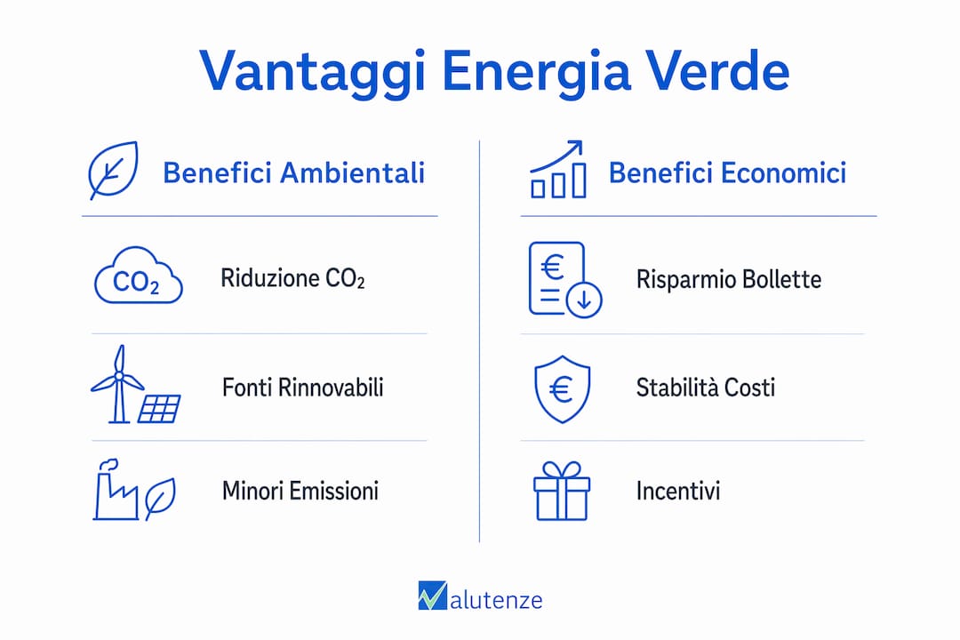 Infografica: tutti i benefici ambientali ed economici dell’energia green