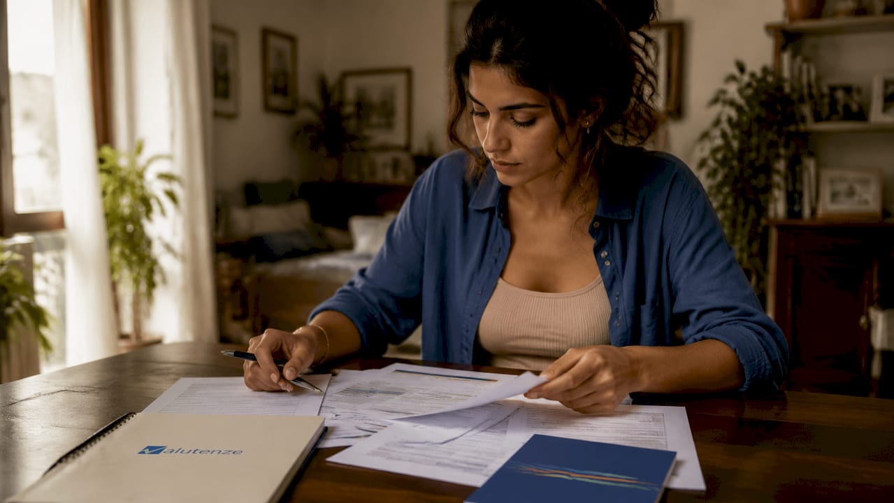 Mani che sistemano le carte necessarie per presentare un reclamo