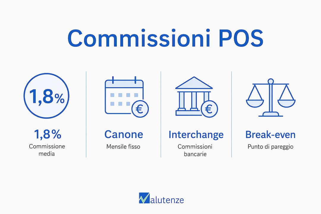 Panoramica grafica delle principali commissioni applicate ai pagamenti con POS